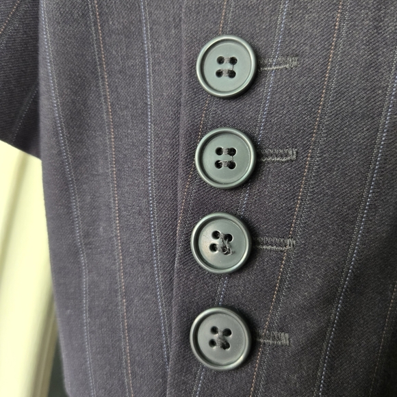 New York & Co Dark Gray Pinstripe Blazer Plus Size Career Academia - Picture 3 of 8